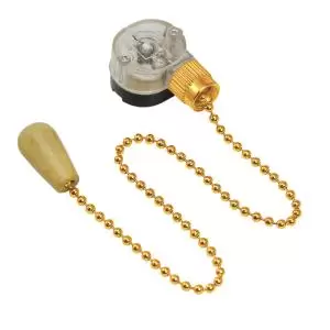 Выключатель для настенного светильника c деревянным наконечником «Gold», индивидуальная упаковка, 1шт. REXANT
